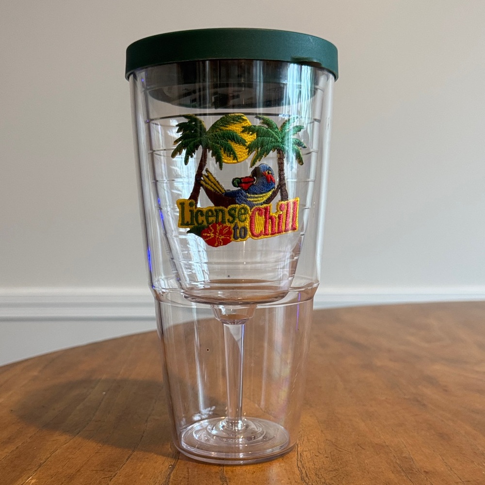 Tervis Wine Glass Tumbler with Tropical “License to Chill”